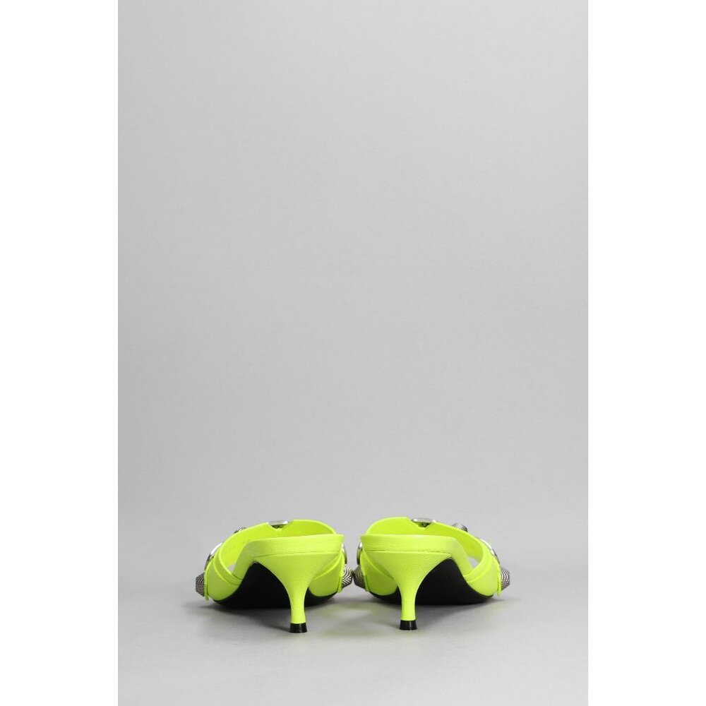 BALENCIAGA Cagole Mules in Fluo Yellow & Palladium 37 with box Womens Heels - Picture 13 of 16